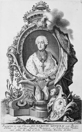 Clemens Wenzeslaus von Freising in allegorischer Umrahmung zur Primizfeier