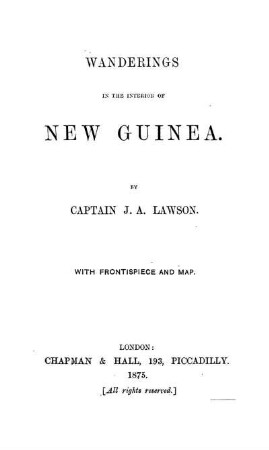 Wanderings in the interior of New Guinea