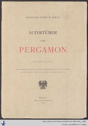 Altertümer von Pergamon (Band II, Tafeln): Das Heiligtum der Athena Polias Nikephoros