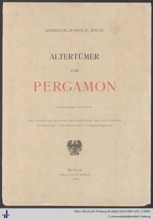 Altertümer von Pergamon (Band II, Tafeln): Das Heiligtum der Athena Polias Nikephoros