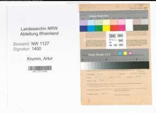 Entnazifizierung Artur Krumm , geb. 06.01.1909 (Justizwachtmeister)