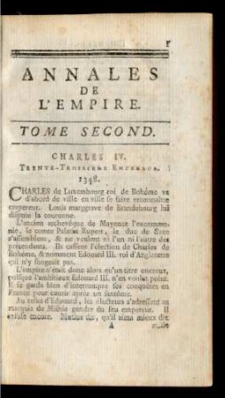 Charles IV. Trente-Troisieme Empereur