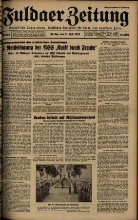 Ausgabe vom Freitag, den 21. Juli 1939.