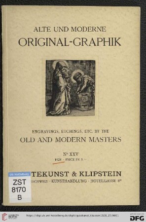 Nr. 25: Katalog / Gutekunst & Klipstein