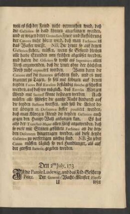 Den 2ten July 173
