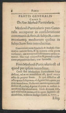 Caput I. De Fine Methodi Particularis