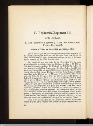 I. Mit Infanterie-Regiment 333 von der Rawka nach Nowo-Georgiewsk