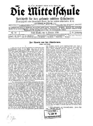 Zur Theorie von den Schulformen : Schule und Kultur