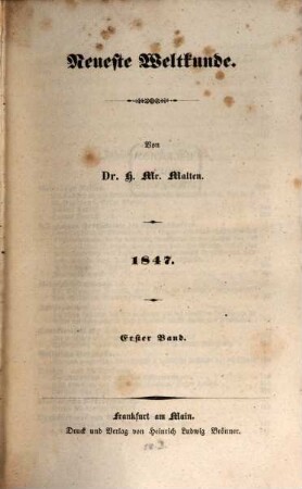 Neueste Weltkunde. 1847,1/2