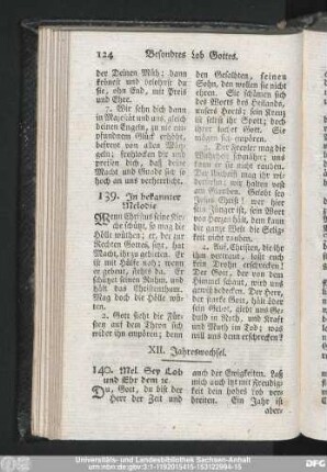 XII. Jahreswechsel.