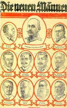 Illustrierter Sonderdruck mit Abbildungen der Mitglieder des Kabinetts von Prinz Max von Baden