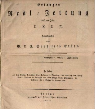 Erlanger Real-Zeitung. 1817