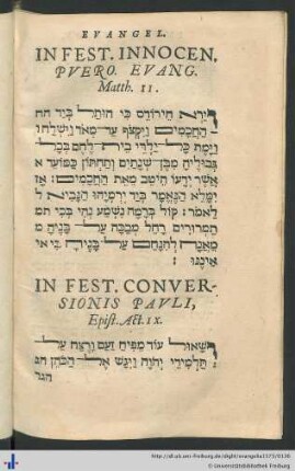 In Fest. Innocen. Puero. Evang. Matth. II.