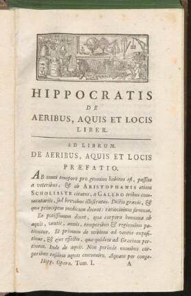 Hippocratis De Aeribus, Aquis Et Locis Liber