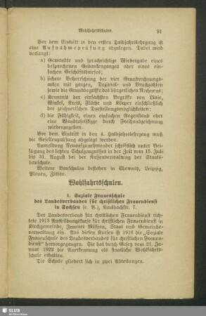 Wohlfahrtsschulen