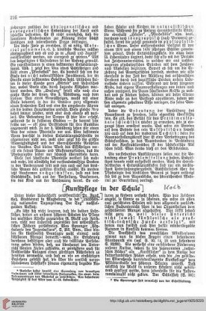 N.F. 5.1925: Kunstpflege in der Schule