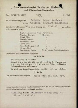 Zwissler, Eugen