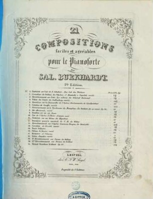 21 compositions faciles et agréables pour le pianoforte, 11. Fantaisie sur un thème de Meyerbeer