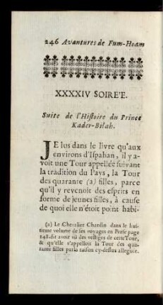 XXXXIV Soirée Suite de l'histoire du Prince