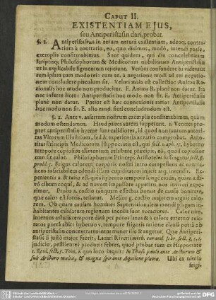 Caput II. Existentiam ejus seu Antiperistasin dari, probat