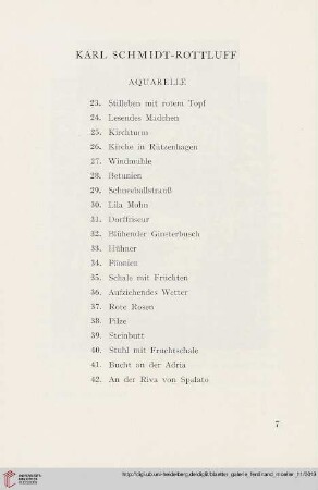 Karl Schmidt-Rottluff: Aquarelle (Nr. 23 - 42)