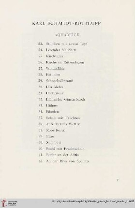 Karl Schmidt-Rottluff: Aquarelle (Nr. 23 - 42)