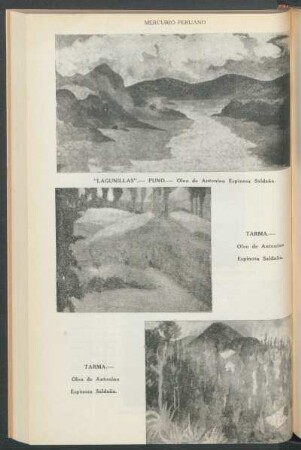 "Lagunillas" - Puno y "Tarma" y "Tarma", óleo de Antonino Espinosa Saldaña