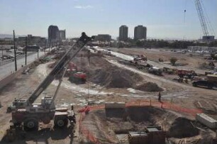 Las Vegas - Baustelle am mittleren "Strip" : Aufgenommen am 8. August 2012 am Las Vegas Boulevard ("Strip"), der sechs Kilomter langen Hauptstraße im Spielerparadies Las Vegas