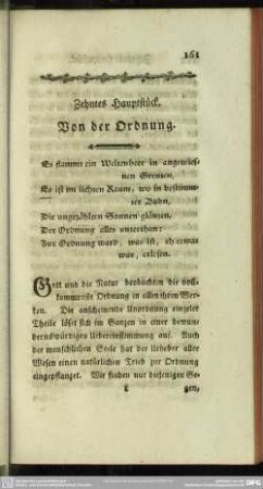 Zehntes Hauptstück. Von der Ordnung