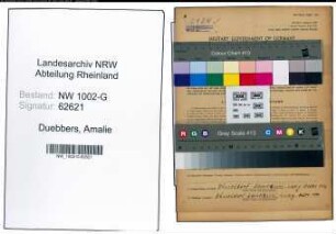 Entnazifizierung Amalie Duebbers, geb. 08.06.1907 (Schneiderin)