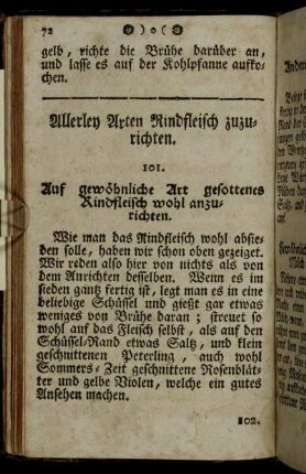 Allerley Arten Rindfleisch zuzurichten.