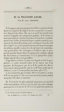 De la projection gauche.
