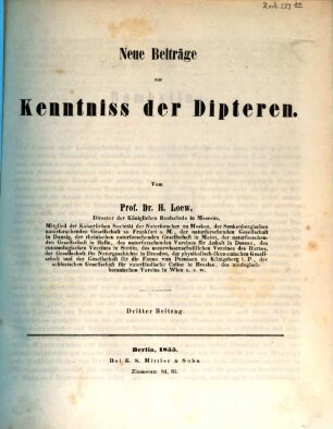 Neue Beiträge zur Kenntniss der Dipteren, 3