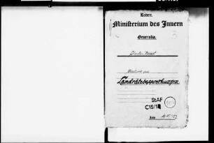 Abhaltung von Besprechungen mit den Landräten und Oberbürgermeistern