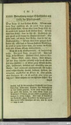 XXXII. Beleuchtung einger Schriftstellen mit Hülfe der Physiognomik