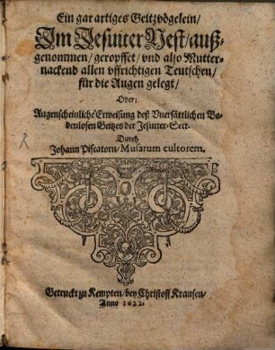 Ein gar artiges Geiz vögelein im Jesuiter Nest ausgenommen