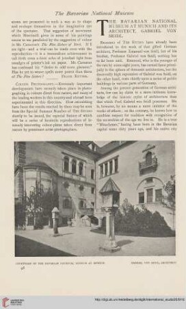 35.1908 = Nr. 138: The Bavarian National Museum at Munich and its architect, Gabriel von Seidl
