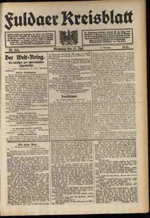 Ausgabe vom Samstag, den 17. Juli 1915.