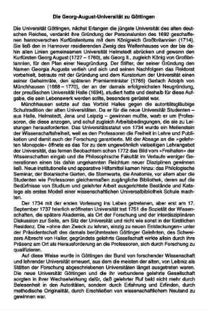 Die Georg-August-Universität zu Göttingen