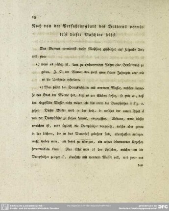 Noch von der Verfahrungsart des Butterns vermittelst dieer Maschine selbst