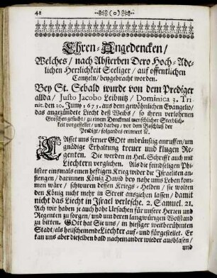Ehren-Angedencken [...]