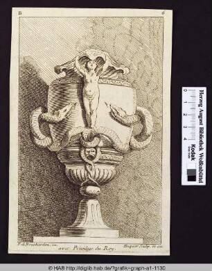 Pokal mit Putto und Schlangen