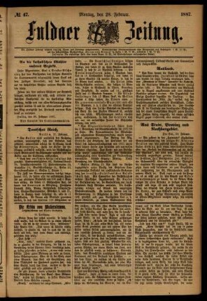 Ausgabe vom Montag, den 28. Februar 1887.