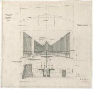 Gsaenger, Gustav; Hindelang / Allgäu (Bayern); Ev. Kirche, Umbau und Erweiterung, Orgeleinbau - Altarorgel (Ansicht)