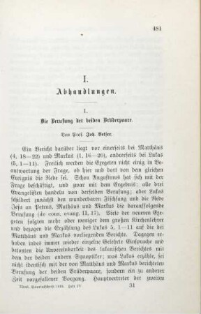 481-498 Die Berufung der beiden Brüderpaare