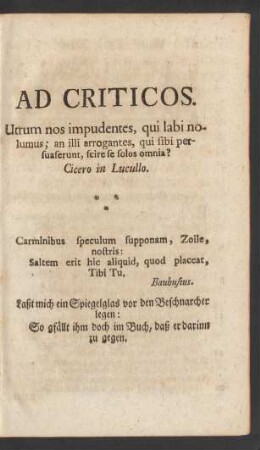 Ad Criticos