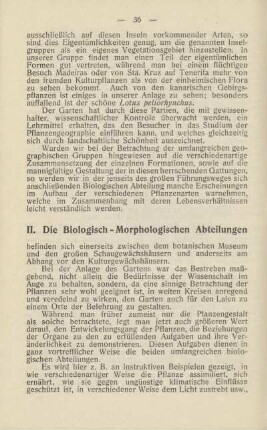 II. Die Biologisch-Morphologischen Abteilungen