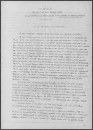 Kleiningersheim: Pfarrbericht 1946