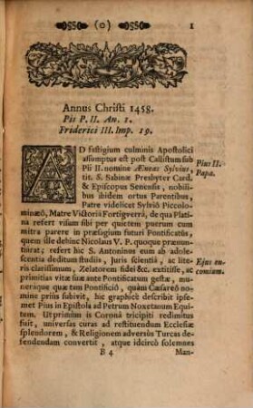 Compendium Annalium Ecclesiasticorum Eminentissimi Cardinalis Caesaris Baronii, 19. Incipiens ab Anno 1458. Perveniens usque ad Annum 1503