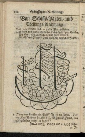 Von Schiffs- Parten- und Theilungs-Rechnungen